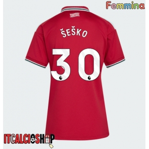 Manchester United Benjamin Sesko #30 Prima Maglia Femmina 2026-27 Manica Corta